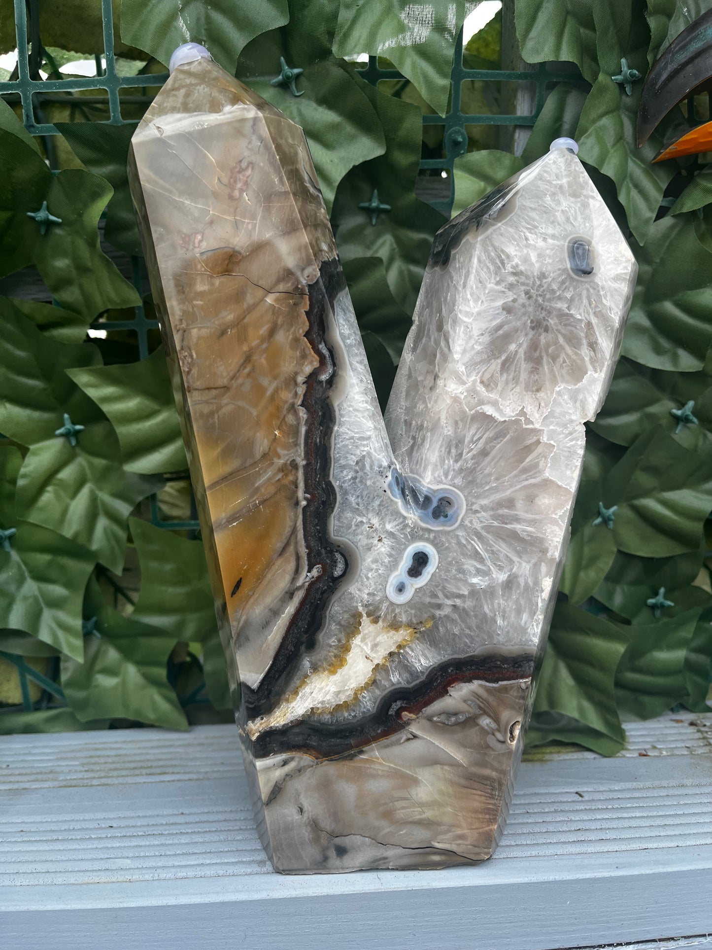 Large unique stunning UV reactive Volcano Agate piece